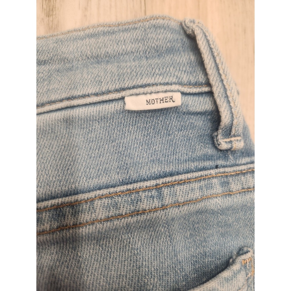 Mother The Insider Crop Step Fray Denim Jeans Womens 30 Blue Limited Edition - Picture 8 of 12